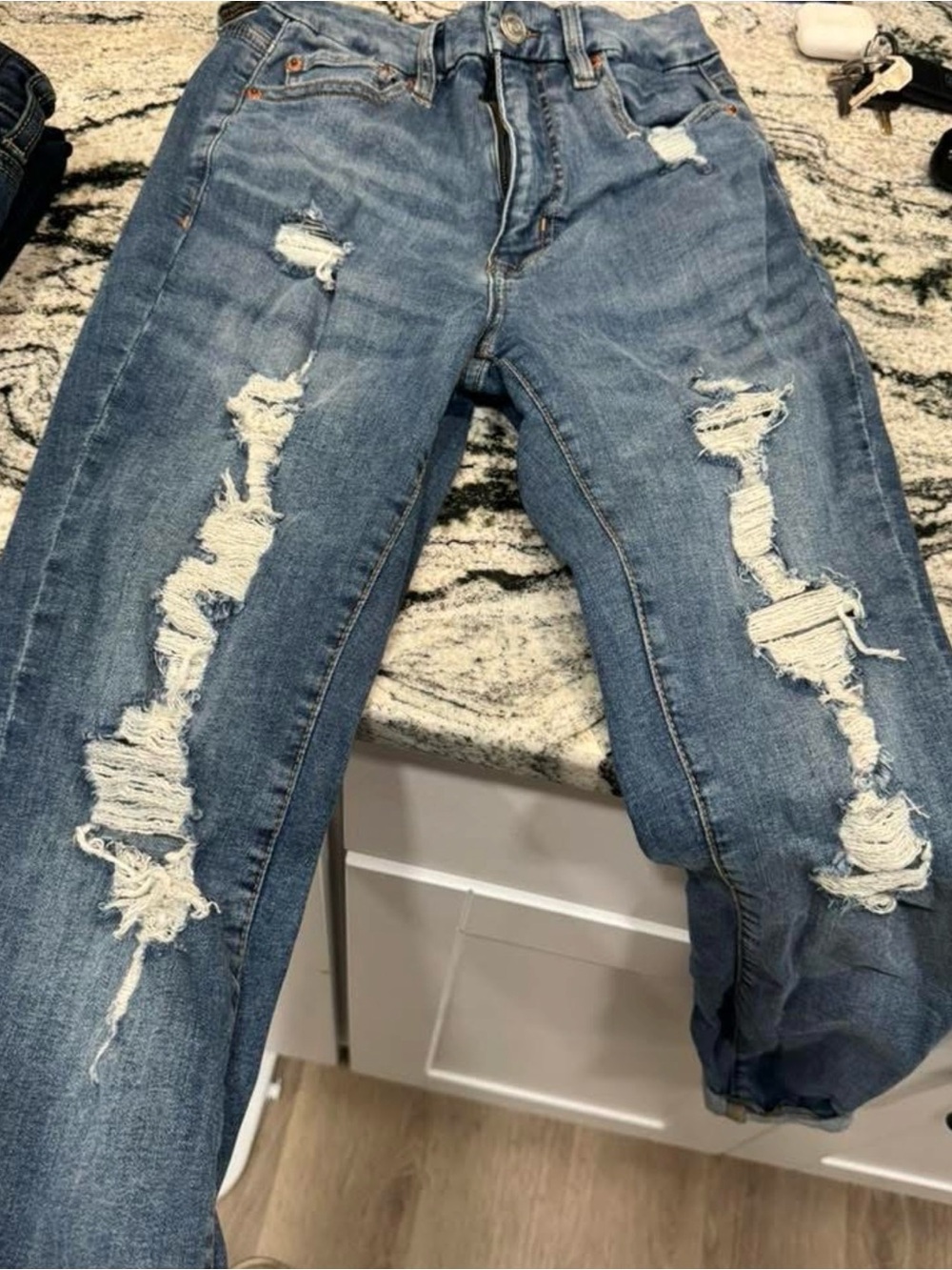 Ripped High-Rise Blue Women’s Jeans